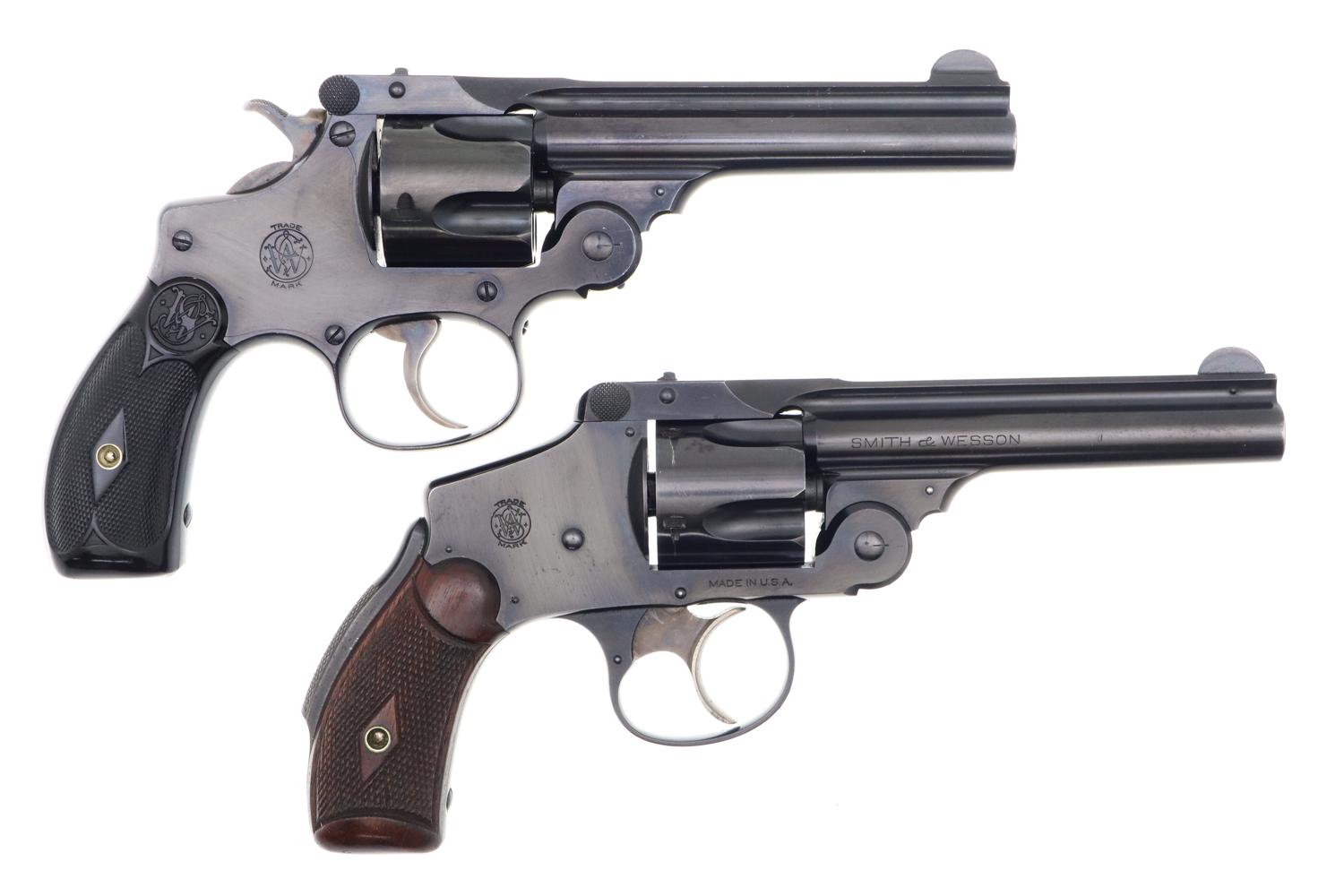 Two S&W Top Break Revolvers, .38 Perfected/Hammerless, Cased