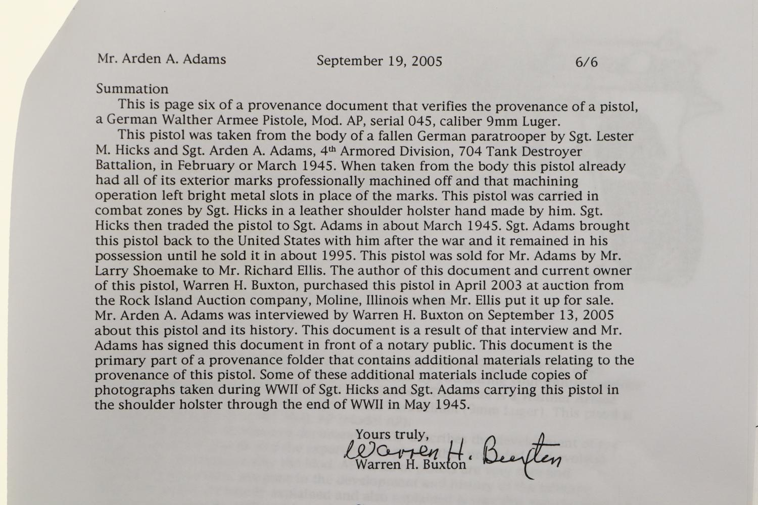 Walther AP Experimental German Military Pistol, Documented, #45, FB01963 - Image 15