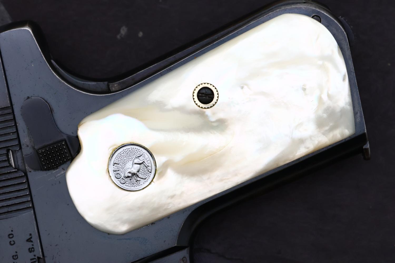 Colt 1908 Hammerless Pistol, Mother-of-Pearl Grips, Box, 35146, FB01641 - Image 8