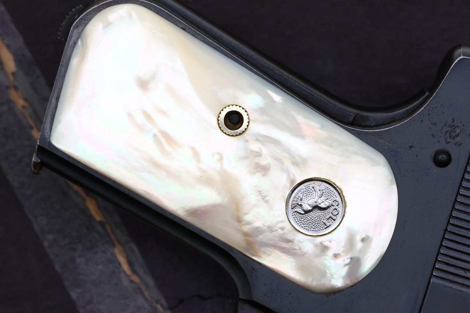 Colt 1908 Hammerless Pistol, Mother-of-Pearl Grips, Box, 35146, FB01641 - Image 9