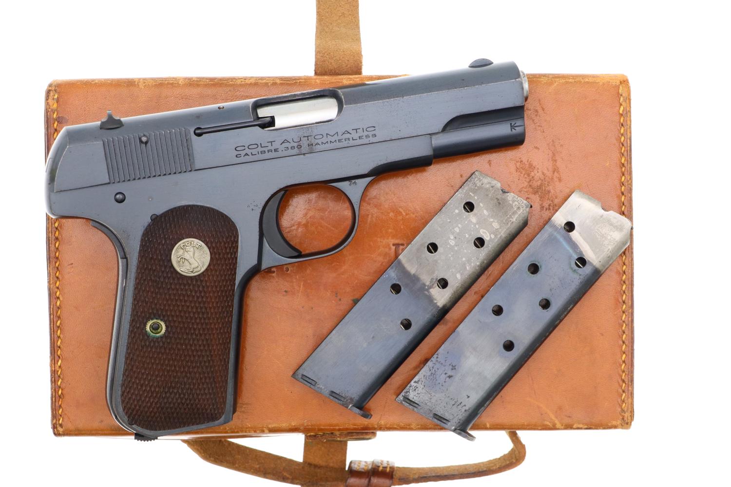 Colt 1908 Hammerless Pistol, Leather box, 128899, FB01548 - Image 2