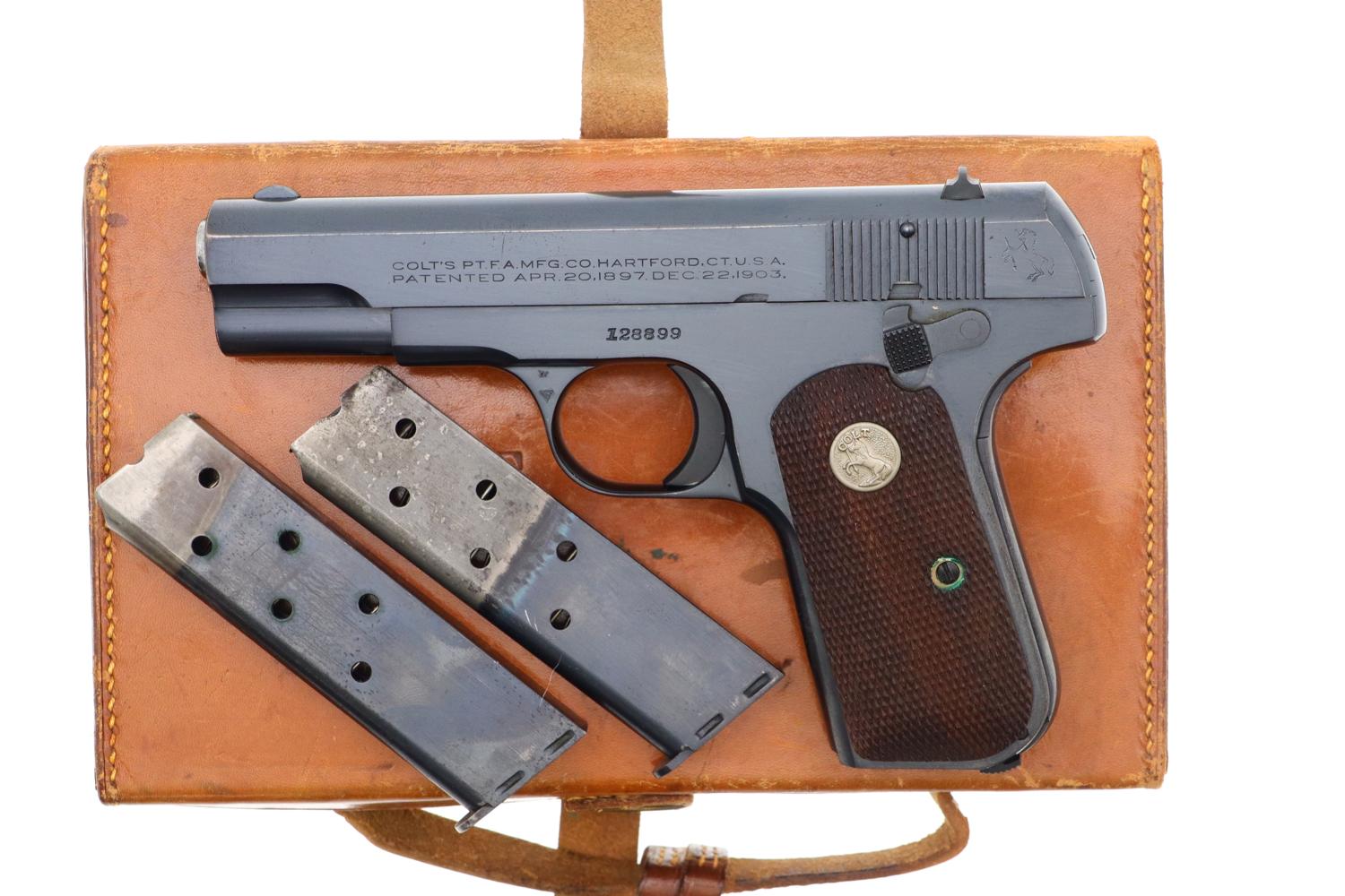 Colt 1908 Hammerless Pistol, Leather box, 128899, FB01548 - Image 3