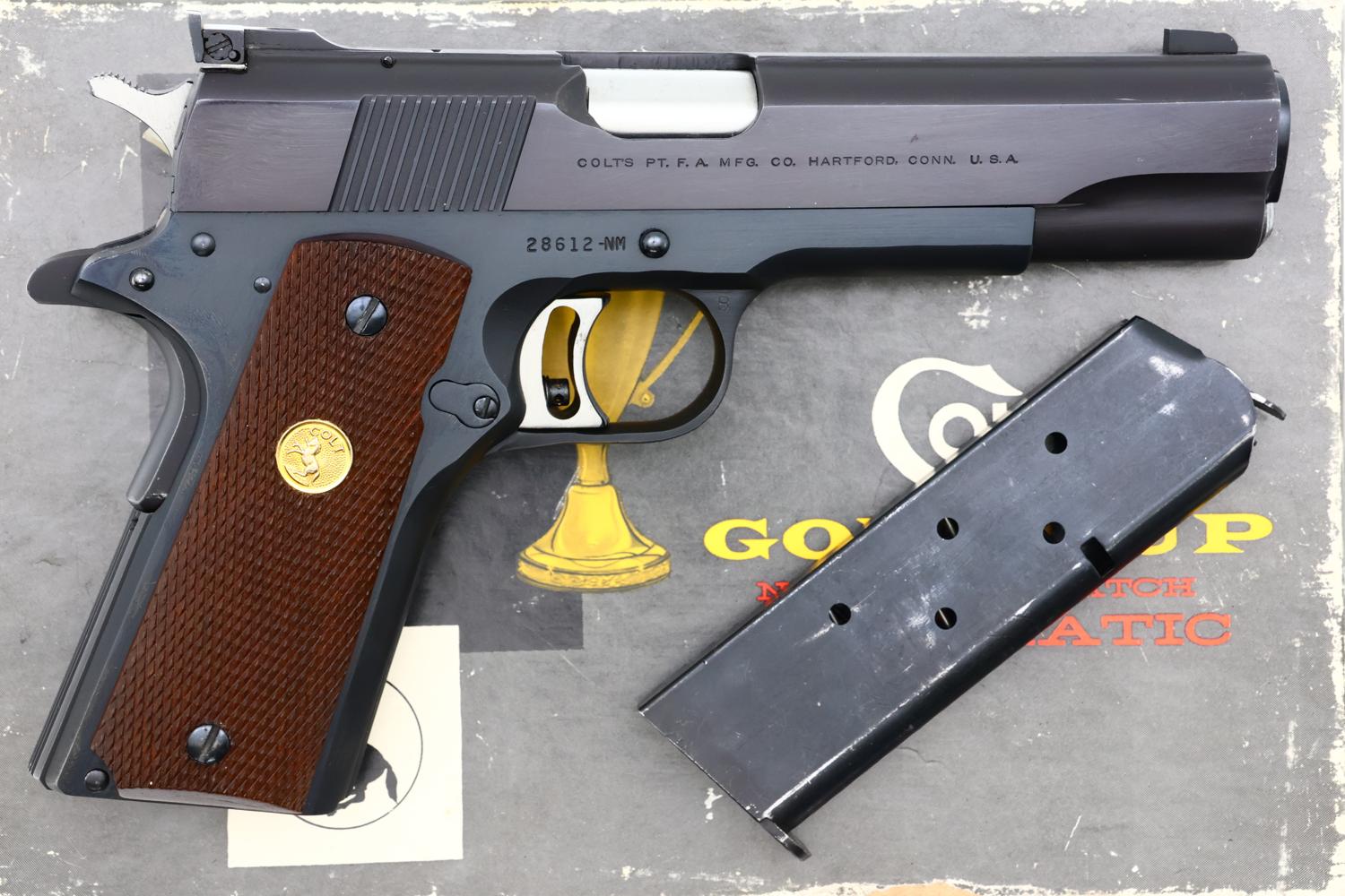 Gorgeous Colt National Match Gold Cup Pistol, Boxed, 28612NM, FB01712 - Image 2