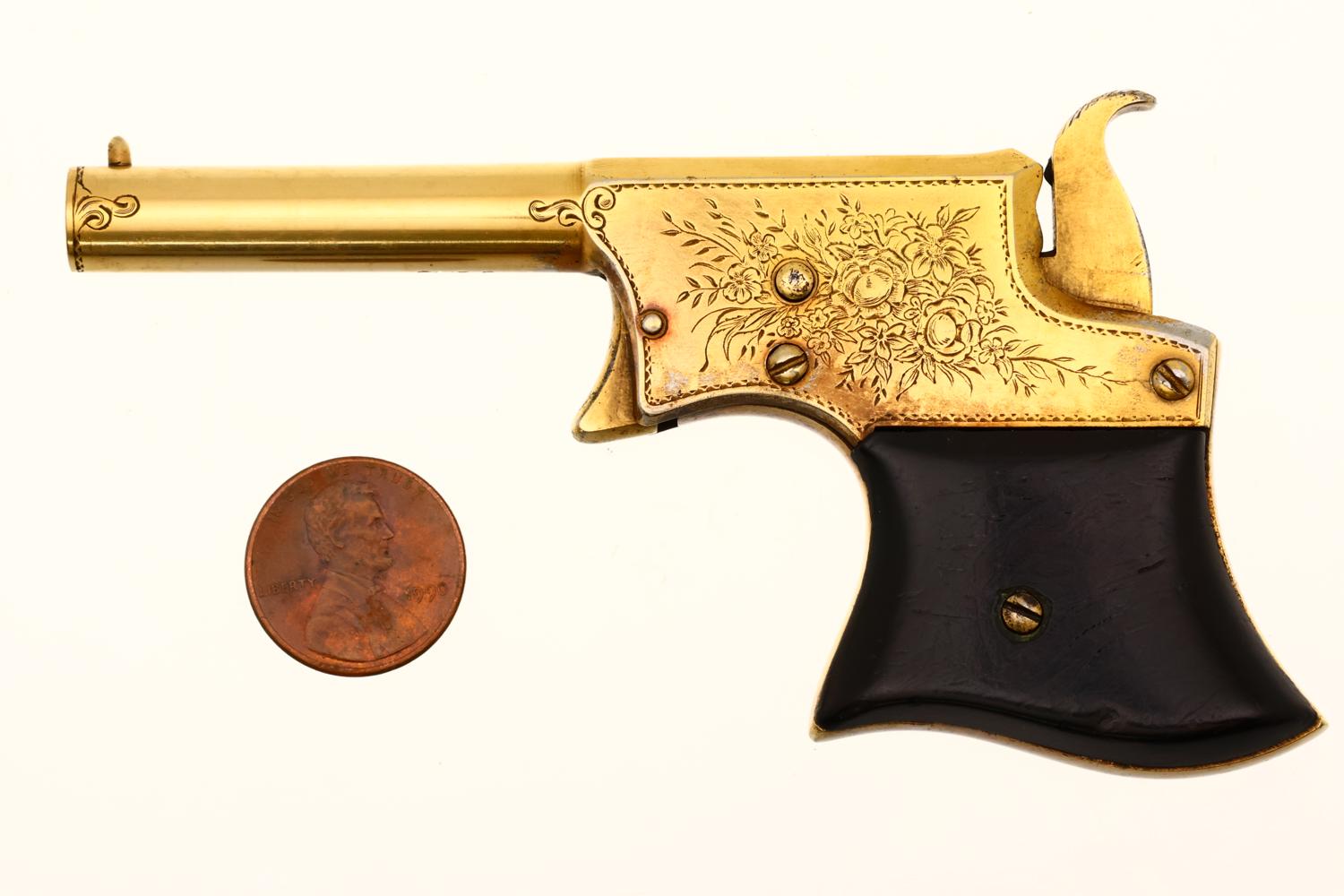 Remington No 1 Vest Pocket Pistol, Gold Engraved, Antique, 9163, O-137