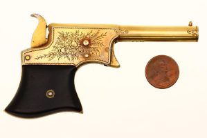 Remington No 1 Vest Pocket Pistol, Gold Engraved, Antique, 9163, O-137