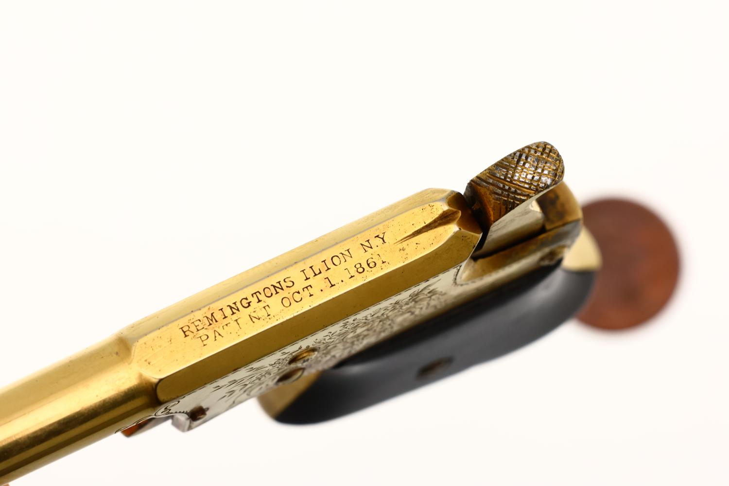 Remington No 1 Vest Pocket Pistol, Gold Engraved, Antique, 9163, O-137 - Image 3