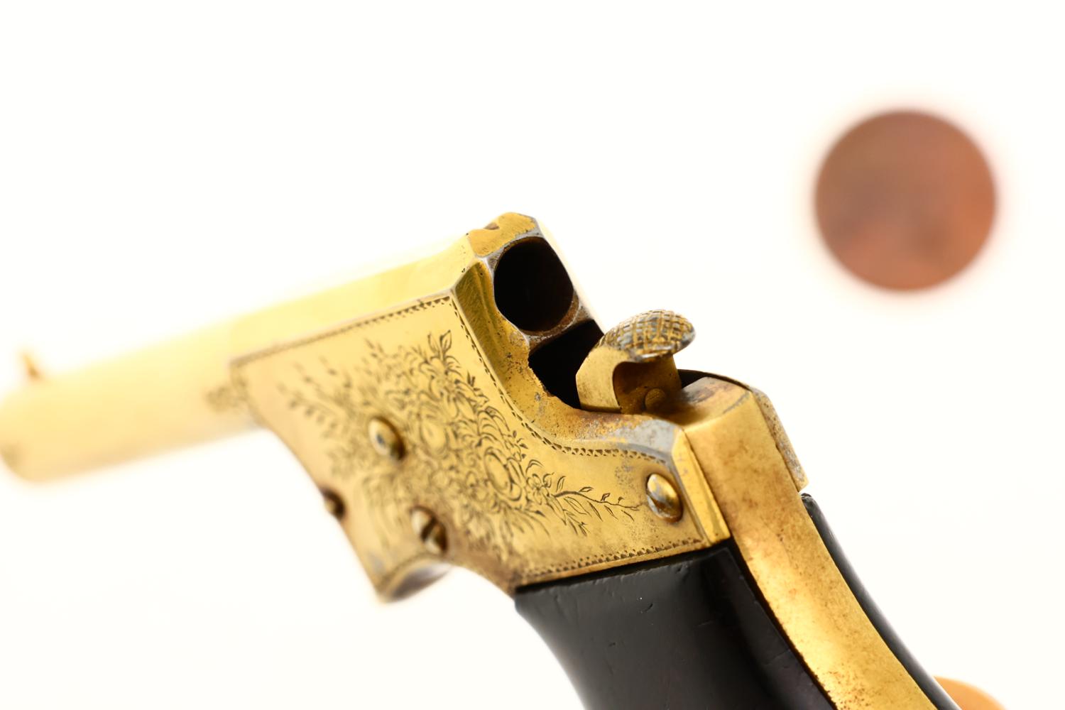 Remington No 1 Vest Pocket Pistol, Gold Engraved, Antique, 9163, O-137 - Image 8