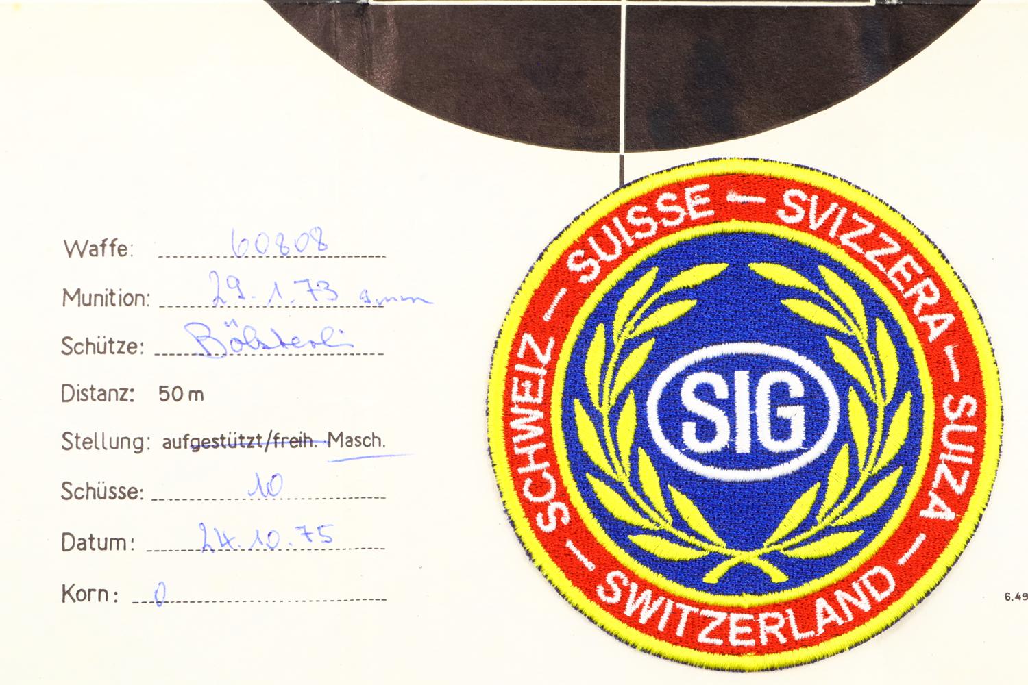 SIG P210-6, Swiss Pistol, 9 Para, Blue Box, Test Target, P60808 Z, FB01016 - Image 10