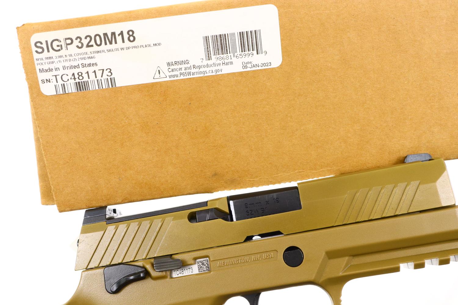 As New SIG SAUER M18 Pistol, U.S. Military Overrun, TC481173, FB00673 - Image 10