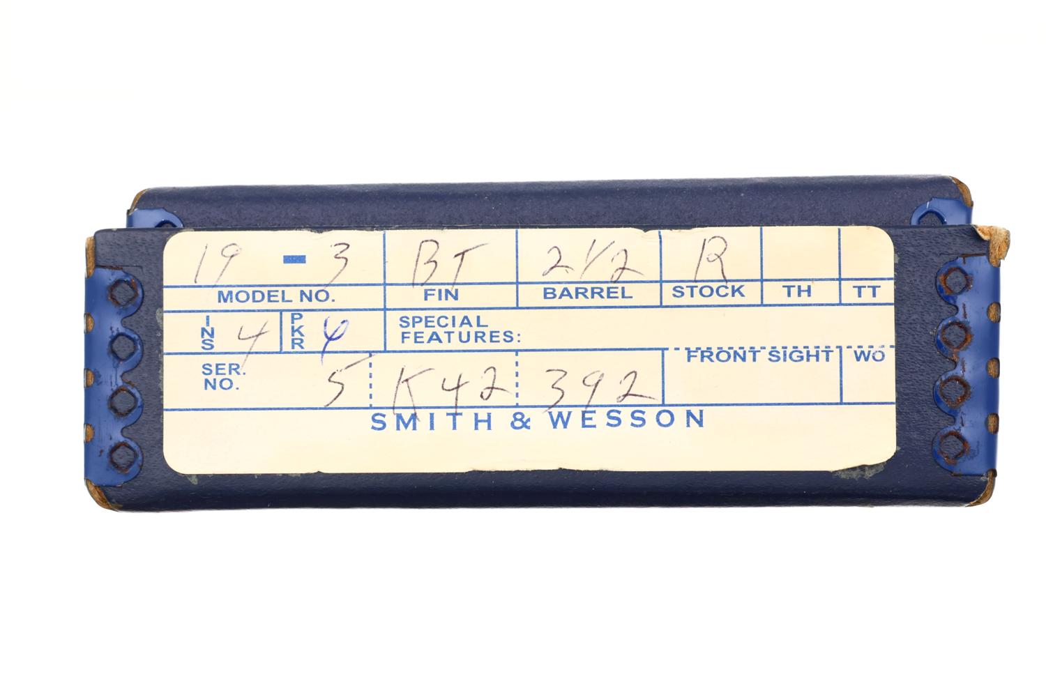 S&W M19-3 Revolver, 2.5” Barrel, Box with Literature, 5K42392, FB01547 - Image 19