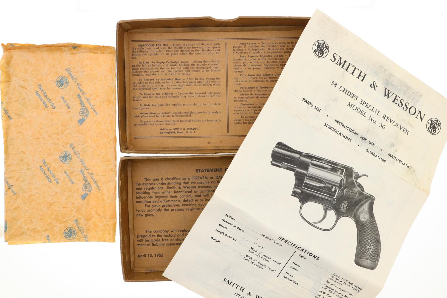 S&W M36 (Chiefs Special) Revolver, Nickeled, .38 Special, Boxed, FB01540 - Image 19