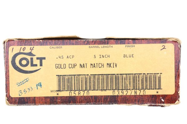 Colt Gold Cup National Match Pistol, Boxed, 03927N70, FB01270 - Image 16