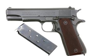 WWII Colt M1911A1 Pistol, Keyes Fiber Grips, Made 1943, 1179686, FB01717