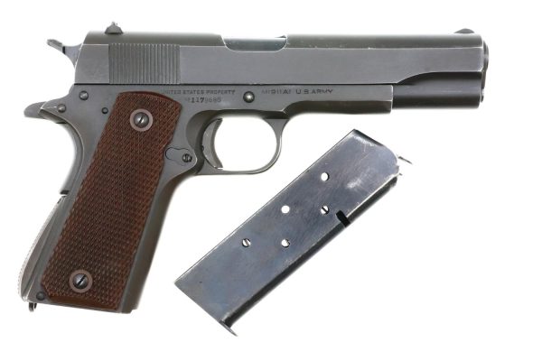 WWII Colt M1911A1 Pistol, Keyes Fiber Grips, Made 1943, 1179686, FB01717 - Image 2