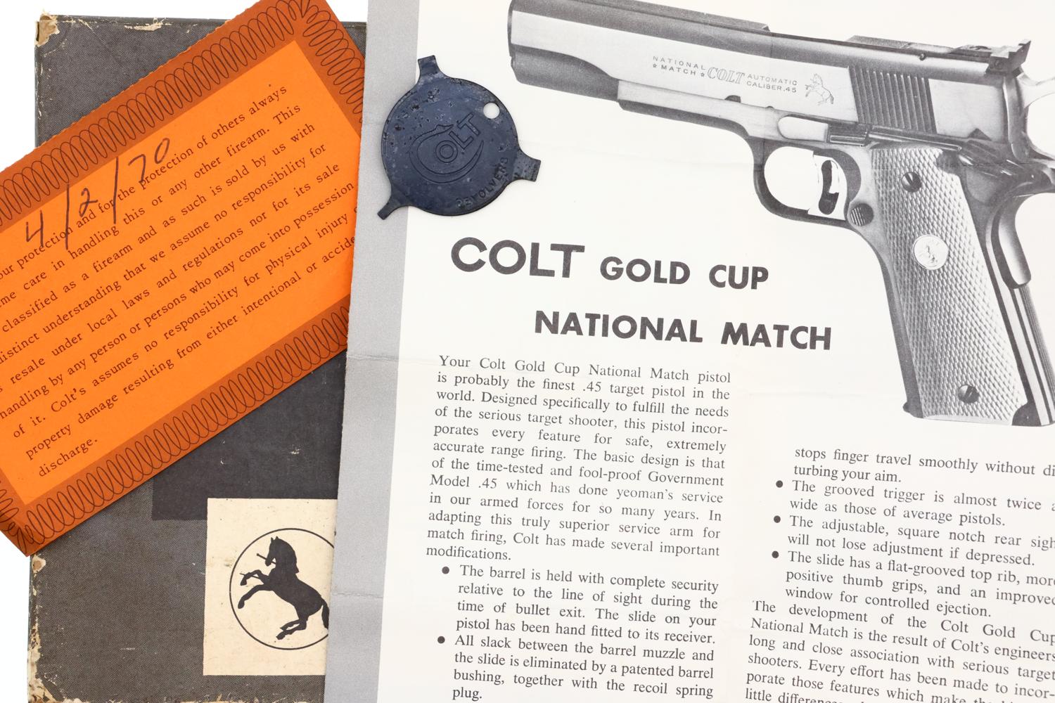 Colt National Match Gold Cup Pistol, Box, 28146-NM, FB01714 - Image 9