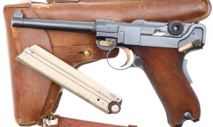 Swiss DWM 1906 Pistol, Swiss Cross in Starburst, Holster, 6508, FB00008