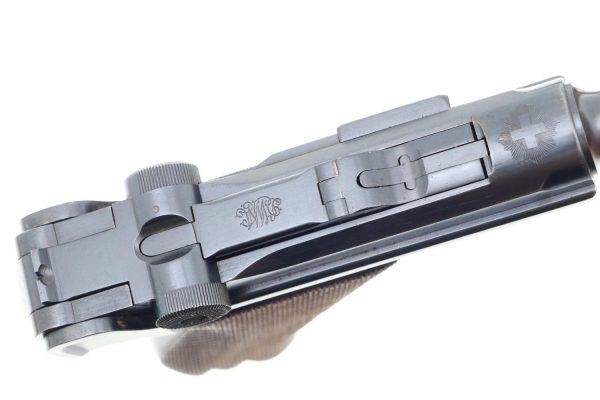 Swiss DWM 1906 Pistol, Swiss Cross in Starburst, Holster, 6508, FB00008 - Image 6