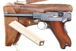 DWM 1906 Swiss Military Luger, Cross-in-Shield, Holster, 9675, FB00014