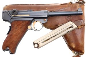 DWM 1906 Swiss Military Luger, Cross-in-Shield, Holster, 9675, FB00014