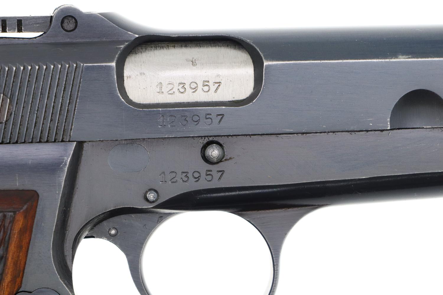 FN High Power Pistol, Tangent Sight, WWII, German Military, 123957, FB01634 - Image 9