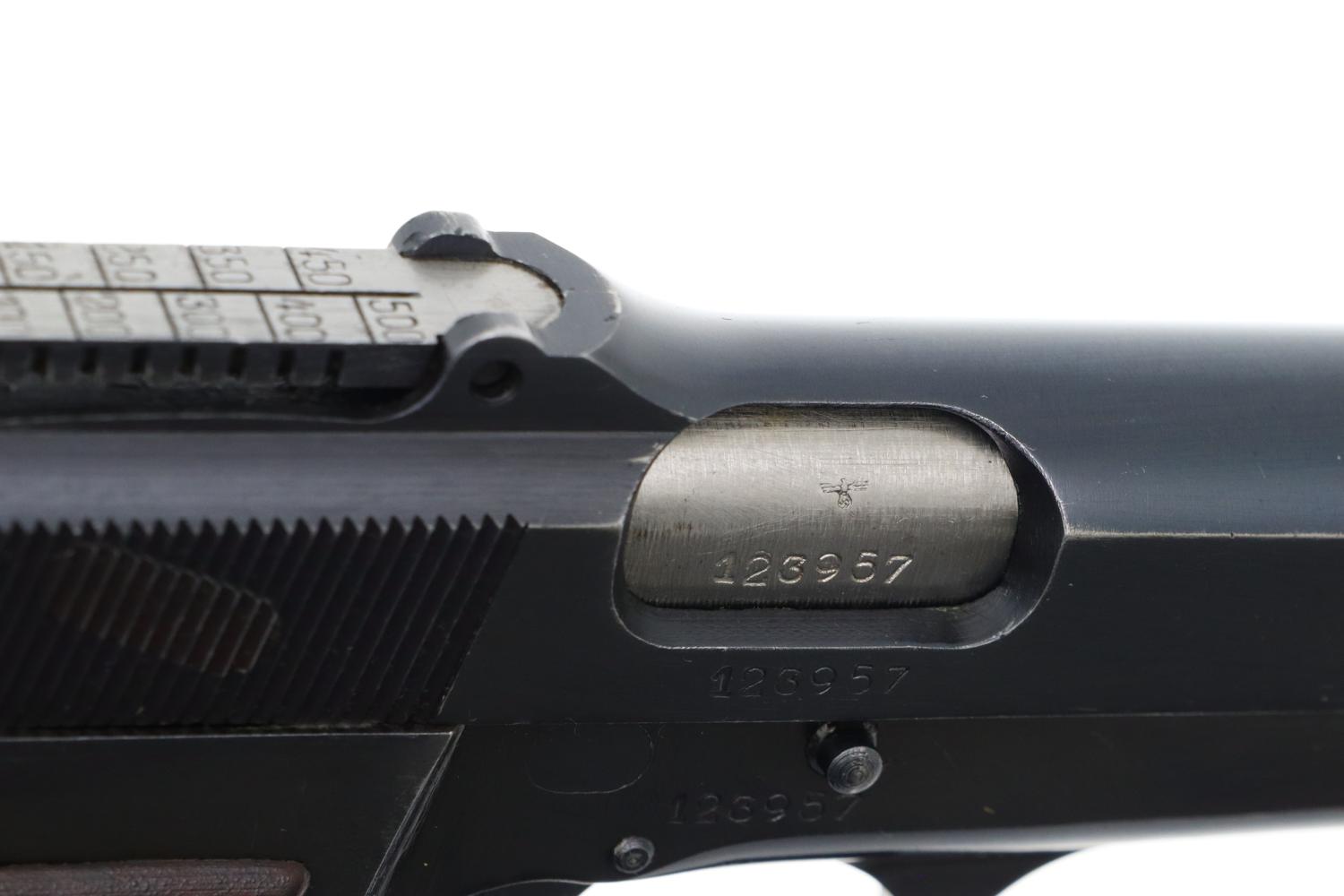 FN High Power Pistol, Tangent Sight, WWII, German Military, 123957, FB01634 - Image 11