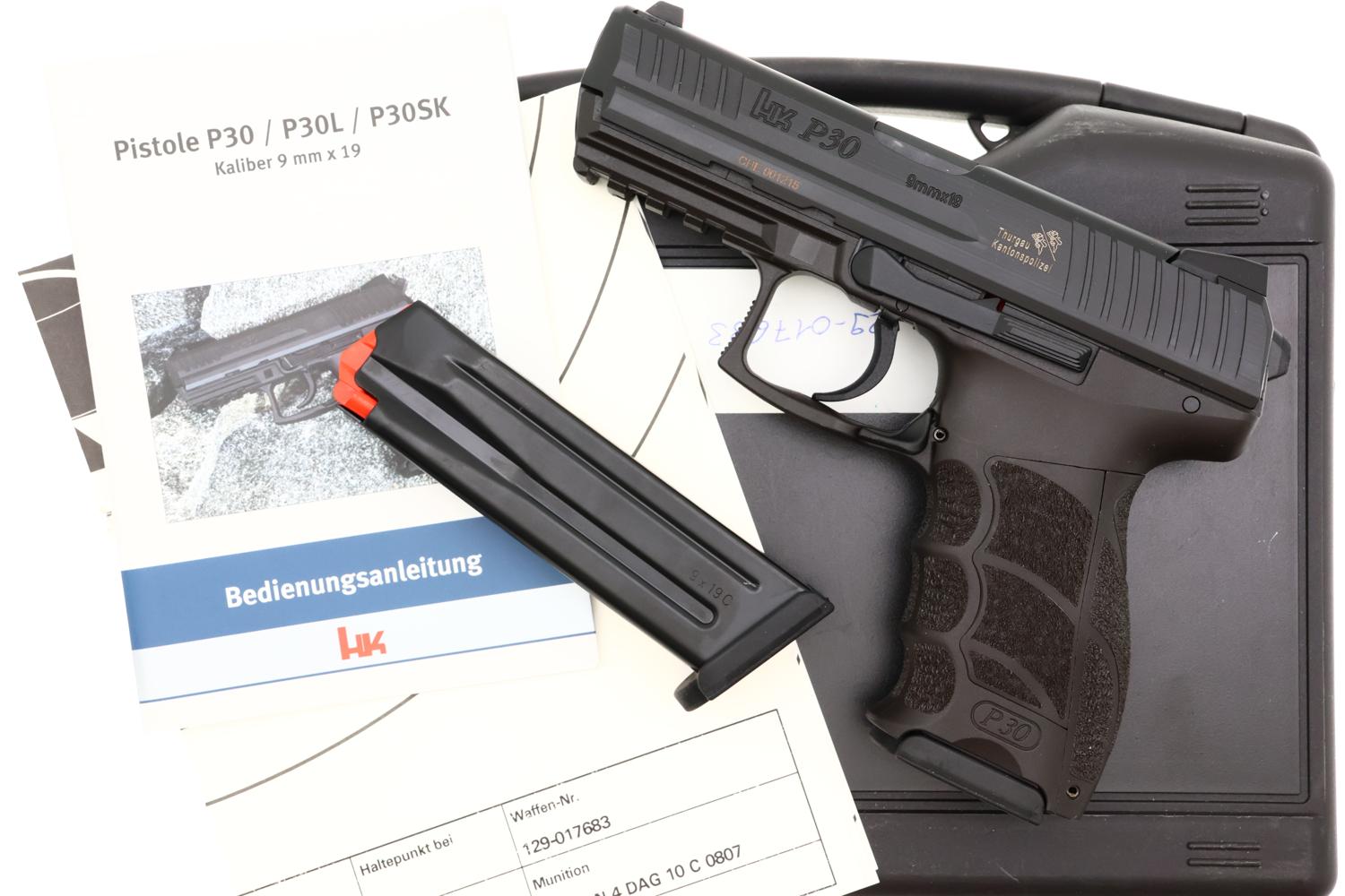 Heckler & Koch, H&K, P30 Thurgau Police Pistol, Boxed, 129-017683, FB02073