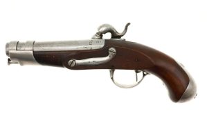 French AN IX Gendarmerie Percussion Pistol, Maubeuge Arsenal, 135, O-152