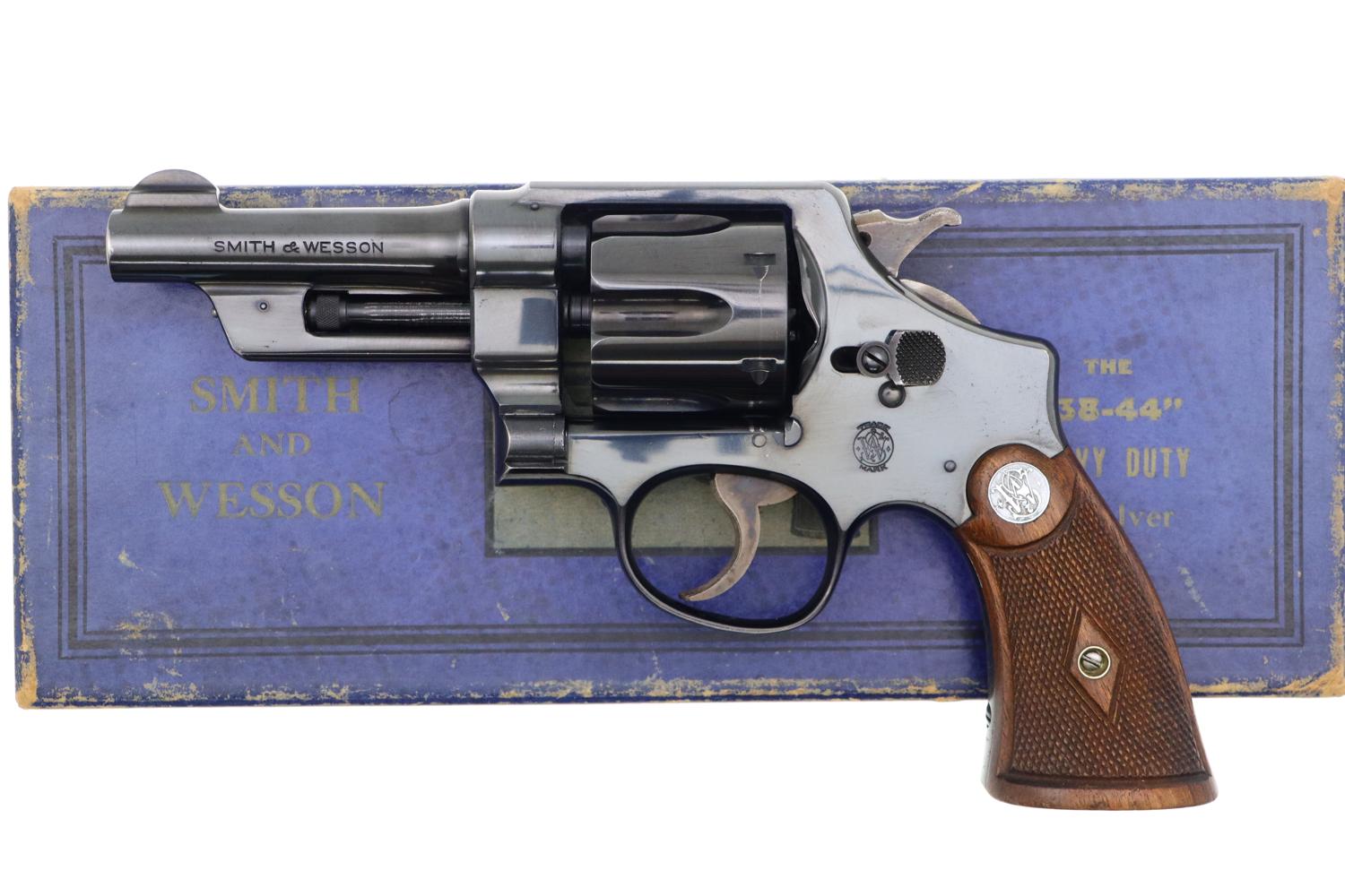 Prewar S&W 38-44 Heavy Duty Revolver, Factory Letter, Early Box, FB01537