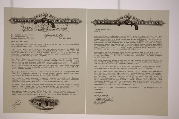 Prewar S&W 38-44 Heavy Duty Revolver, Factory Letter, Early Box, FB01537 - Image 21