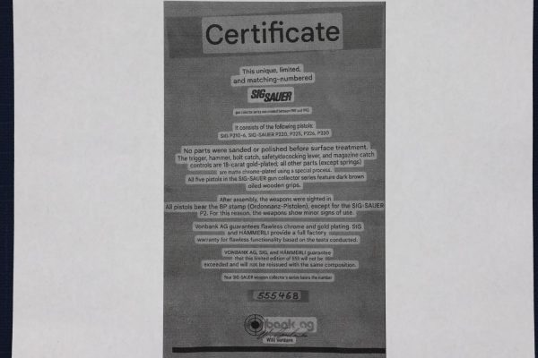 Phenomenal SIG SAUER, VONBANK COLLECTION, FB01997-02001 - Image 8