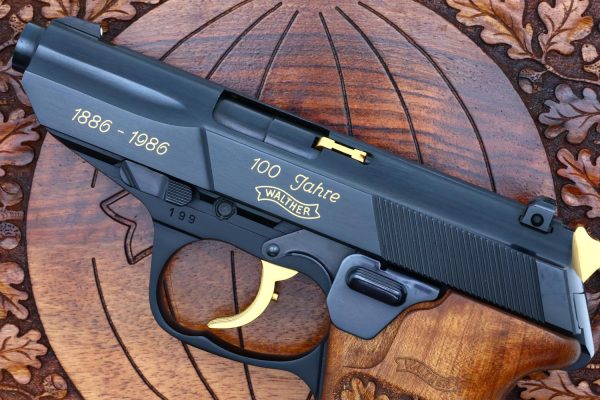 Walther P5 100 Year Commemorative Pistol, Gold Inlaid, 199, FB02060 - Image 4