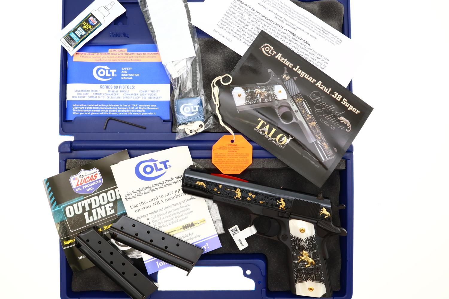 Colt - Talo Aztec Jaguar Azul .38 Super Pistol, NIB, REE302