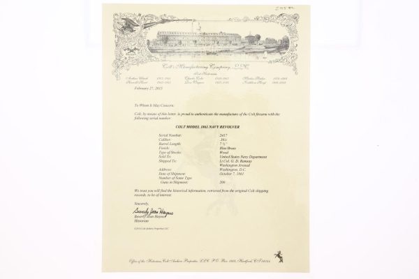 Colt 1851 Navy Revolver, US Military, Documented, ANTIQUE, 2417, O-201 - Image 11