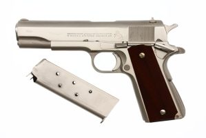 Colt Government Model, Factory Nickeled 1911A1 Pistol, Made 1959, FB01519