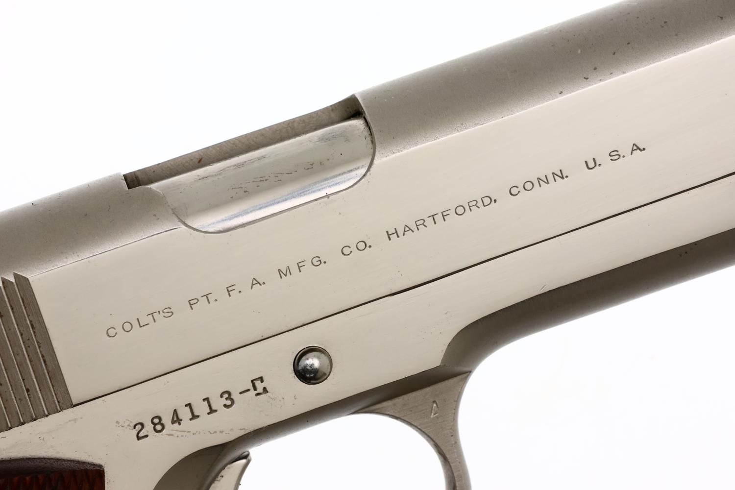 Colt Government Model, Factory Nickeled 1911A1 Pistol, Made 1959, FB01519 - Image 3