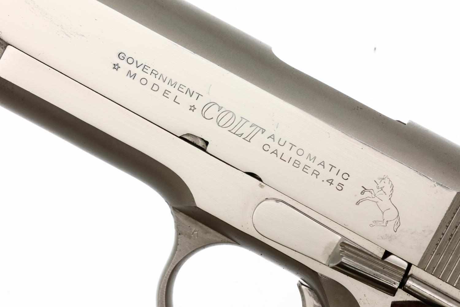 Colt Government Model, Factory Nickeled 1911A1 Pistol, Made 1959, FB01519 - Image 4