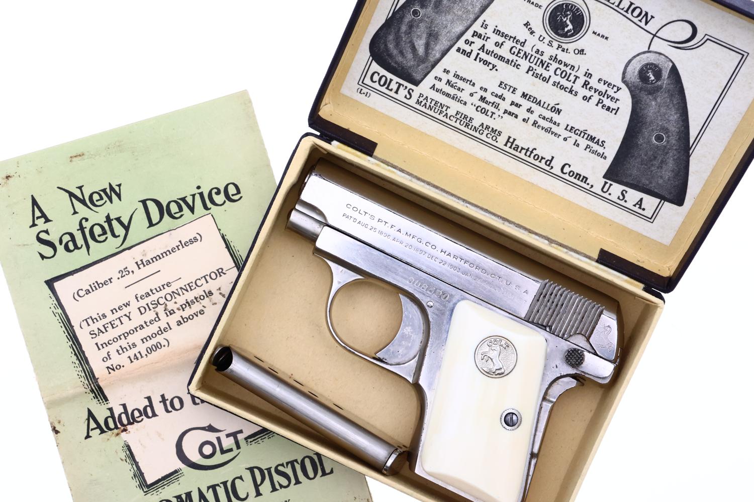 Colt Model 1908 Vest Pocket Pistol, Documented, Boxed, 308520, FB02159