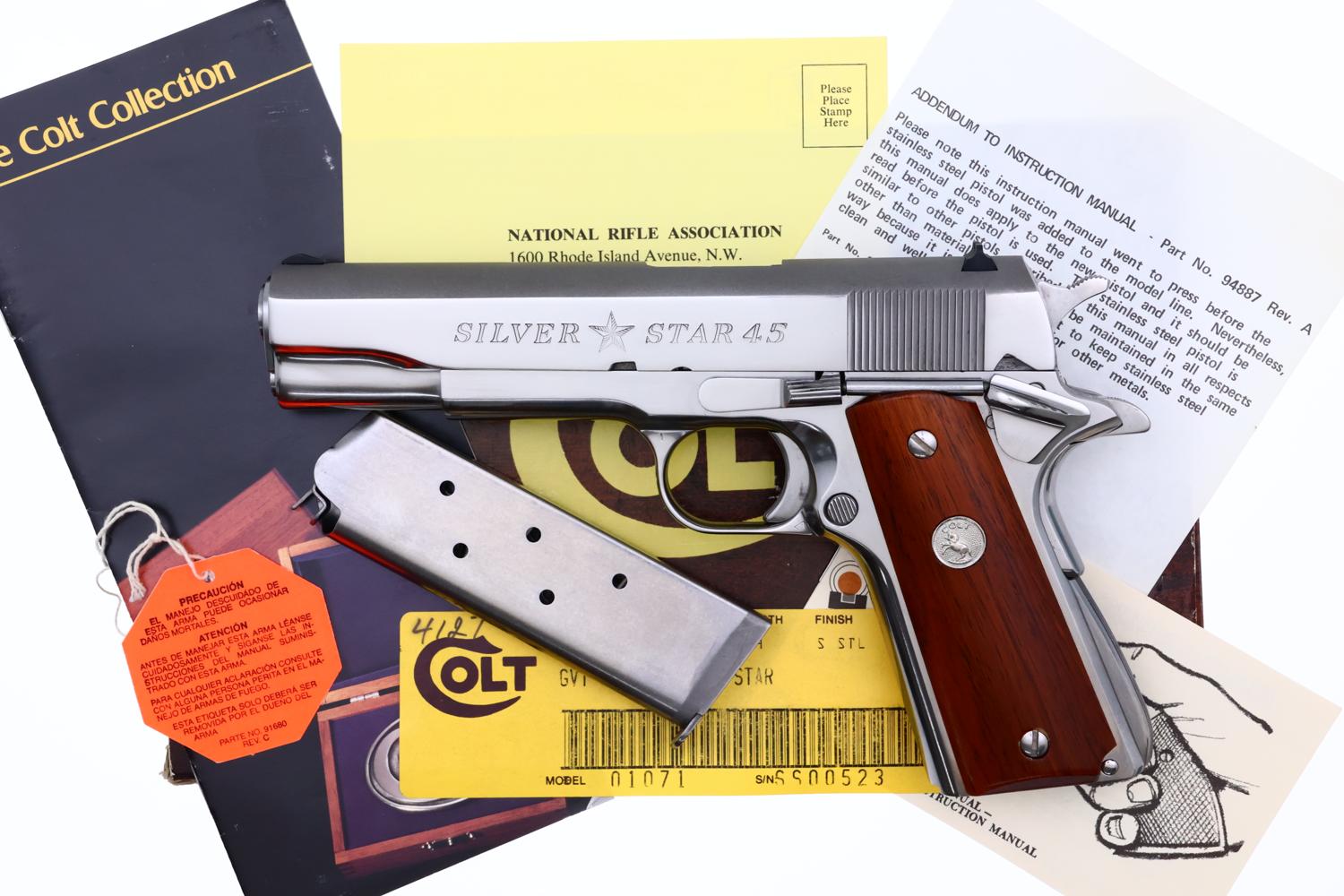 Colt Silver Star 45, 1911, Stainless Steel Pistol, Boxed, SS00523, FB02133