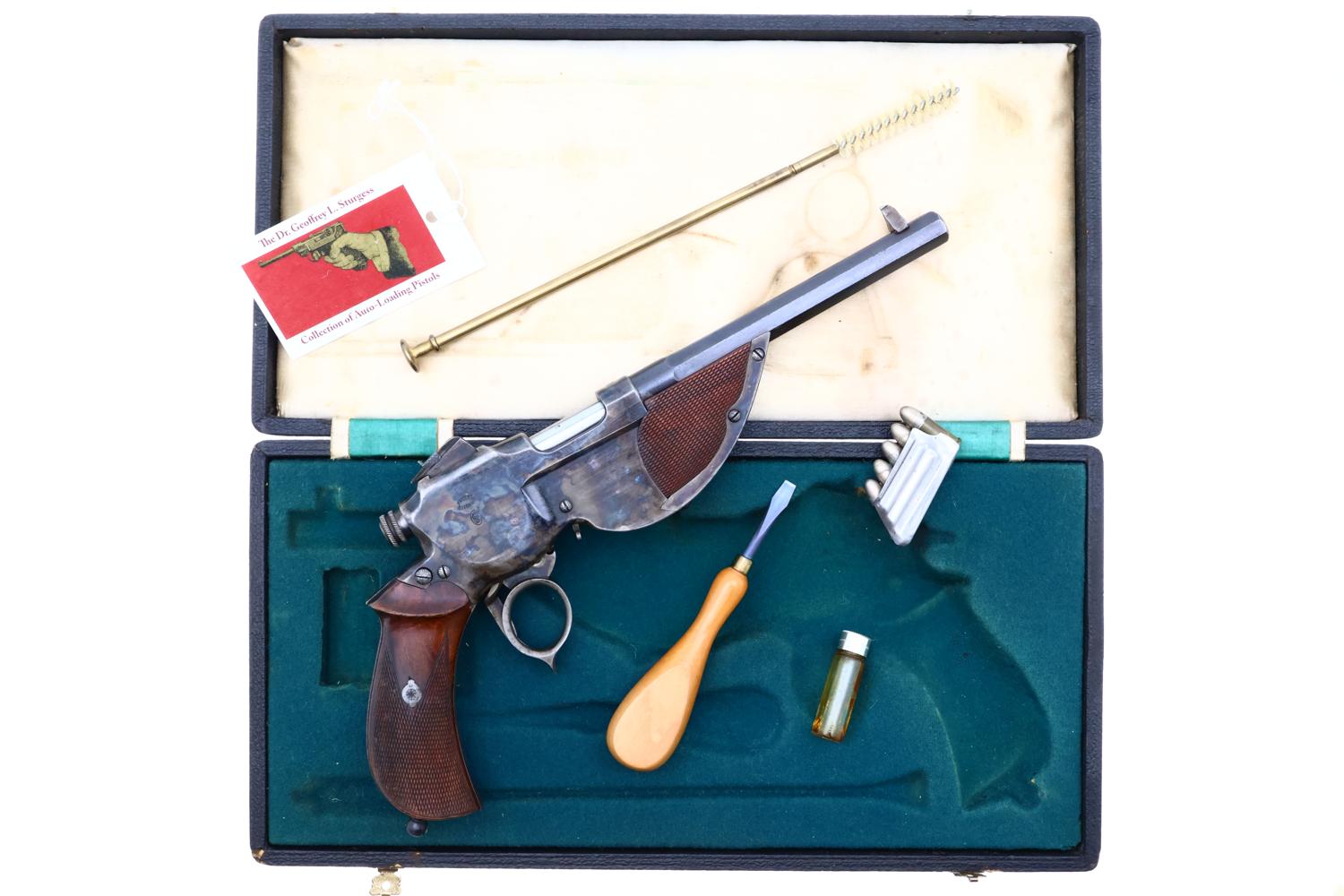 Bittner 1893 Repeating Pistol, Cased with Provenance, ANTIQUE, 192, O-239