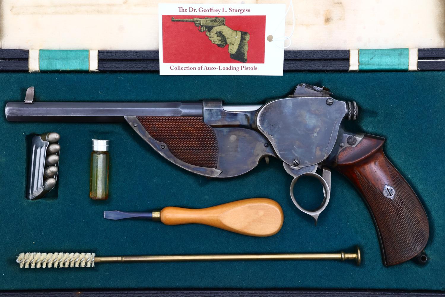 Bittner 1893 Repeating Pistol, Cased with Provenance, ANTIQUE, 192, O-239 - Image 2