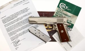 Colt MK IV Series 70 Government Model, Nickeled, Boxed, 93346G70, FB02277