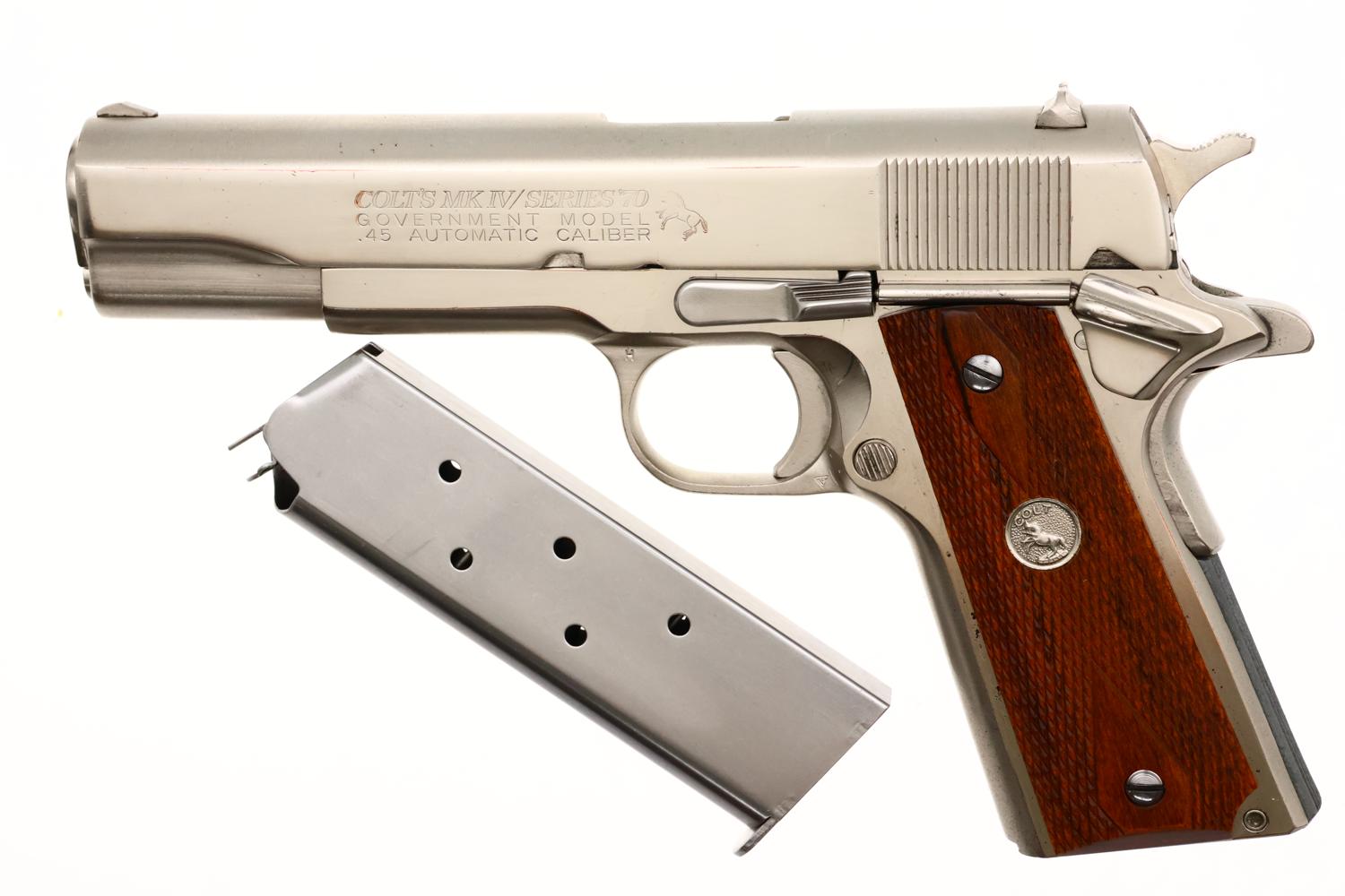 Colt MK IV Series 70 Government Model, Nickeled, Boxed, 93346G70, FB02277 - Image 2