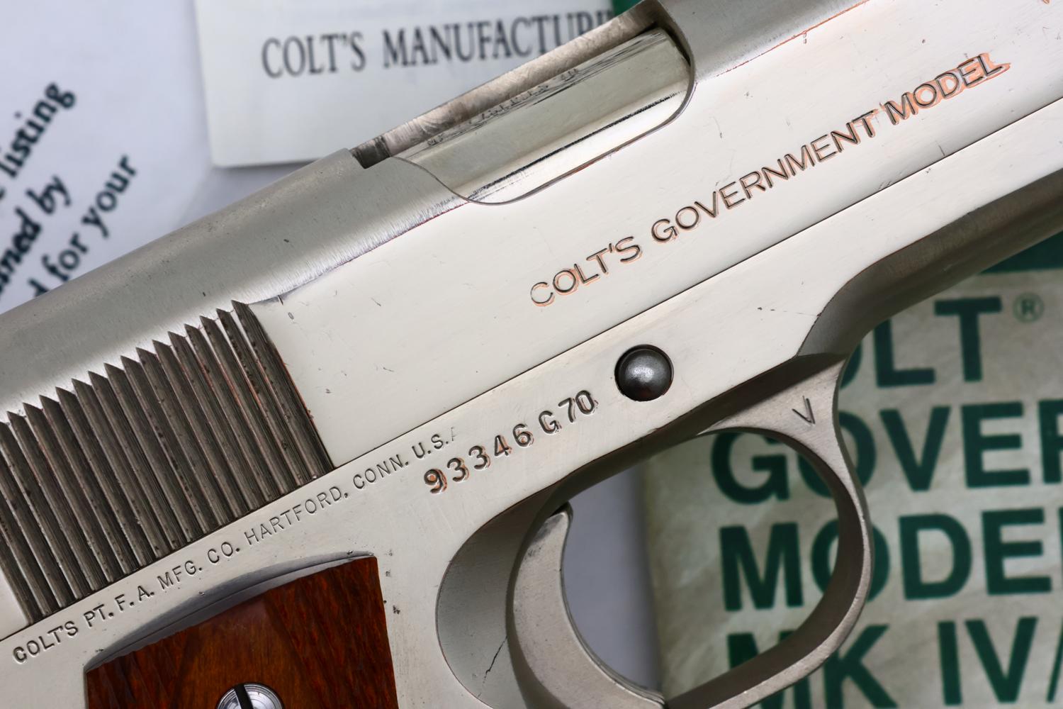 Colt MK IV Series 70 Government Model, Nickeled, Boxed, 93346G70, FB02277 - Image 5