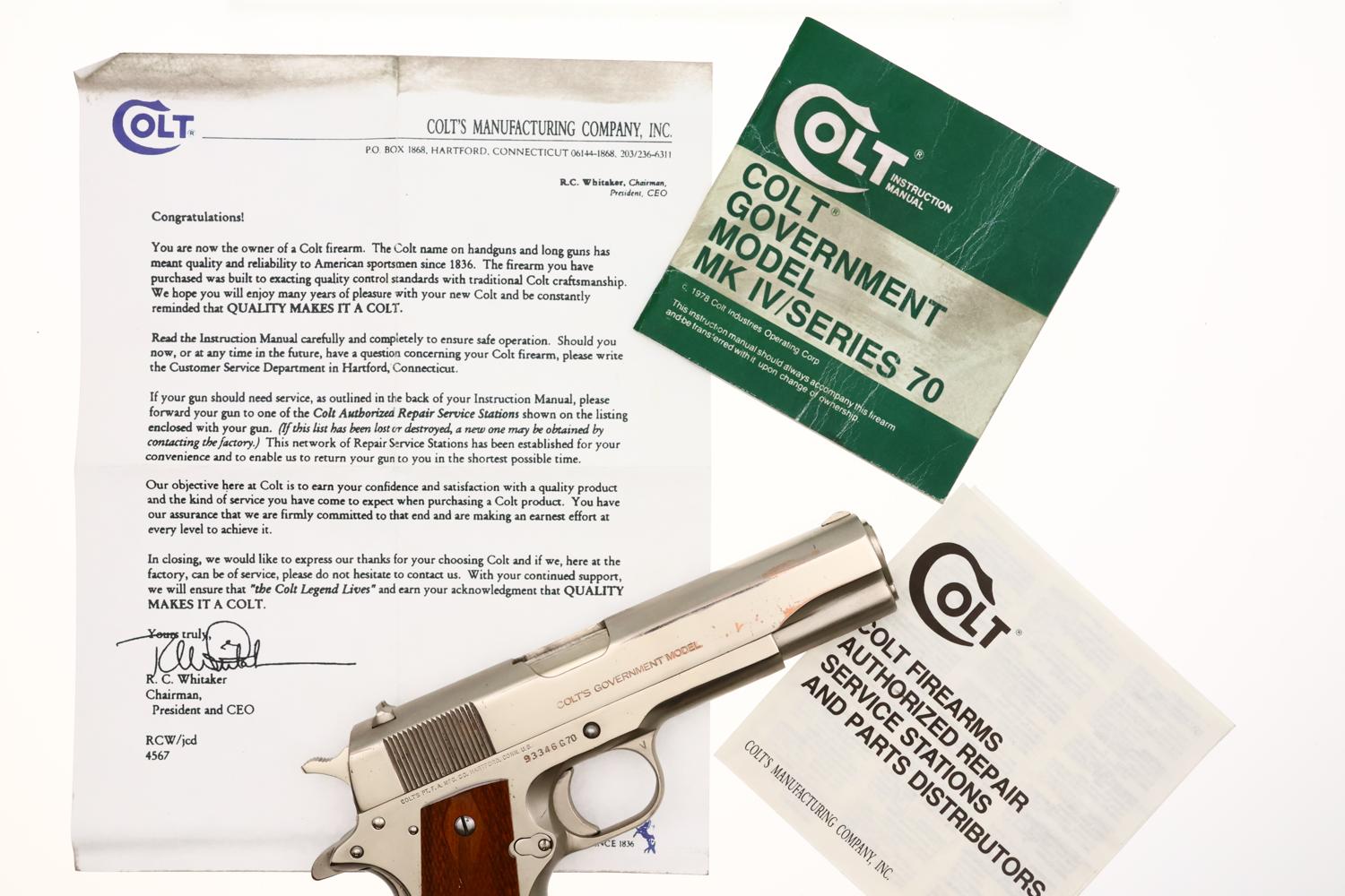Colt MK IV Series 70 Government Model, Nickeled, Boxed, 93346G70, FB02277 - Image 11