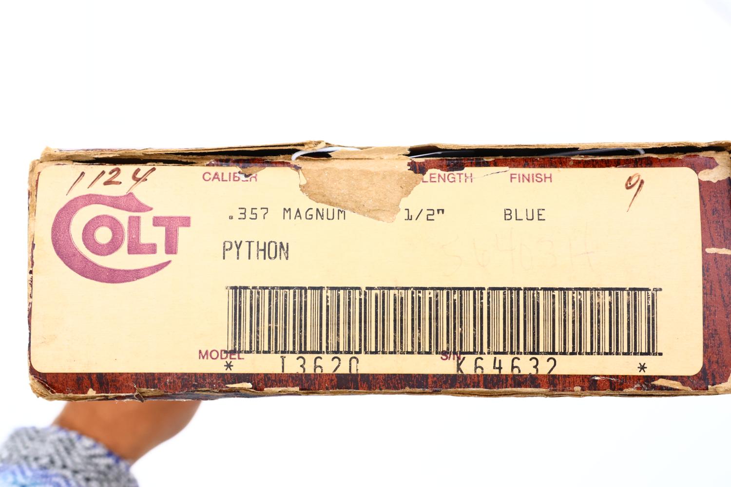 Colt Python, 2.5" Barrel, Blued Revolver, Boxed, K64632, FB02281 - Image 12