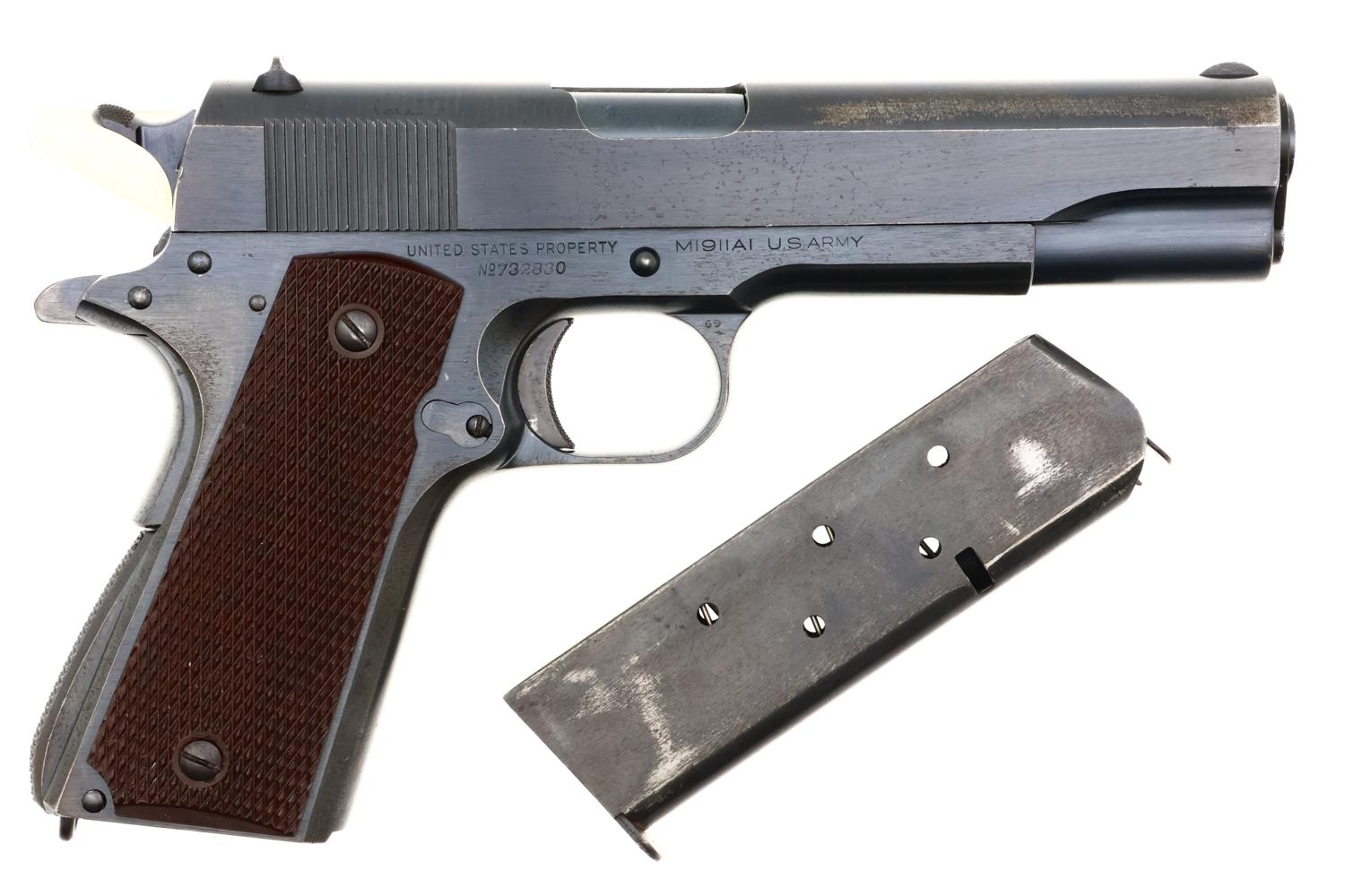 Colt, Blued 1911A1 Military Pistol, Made 1941, 732830, FB02178 - Image 3