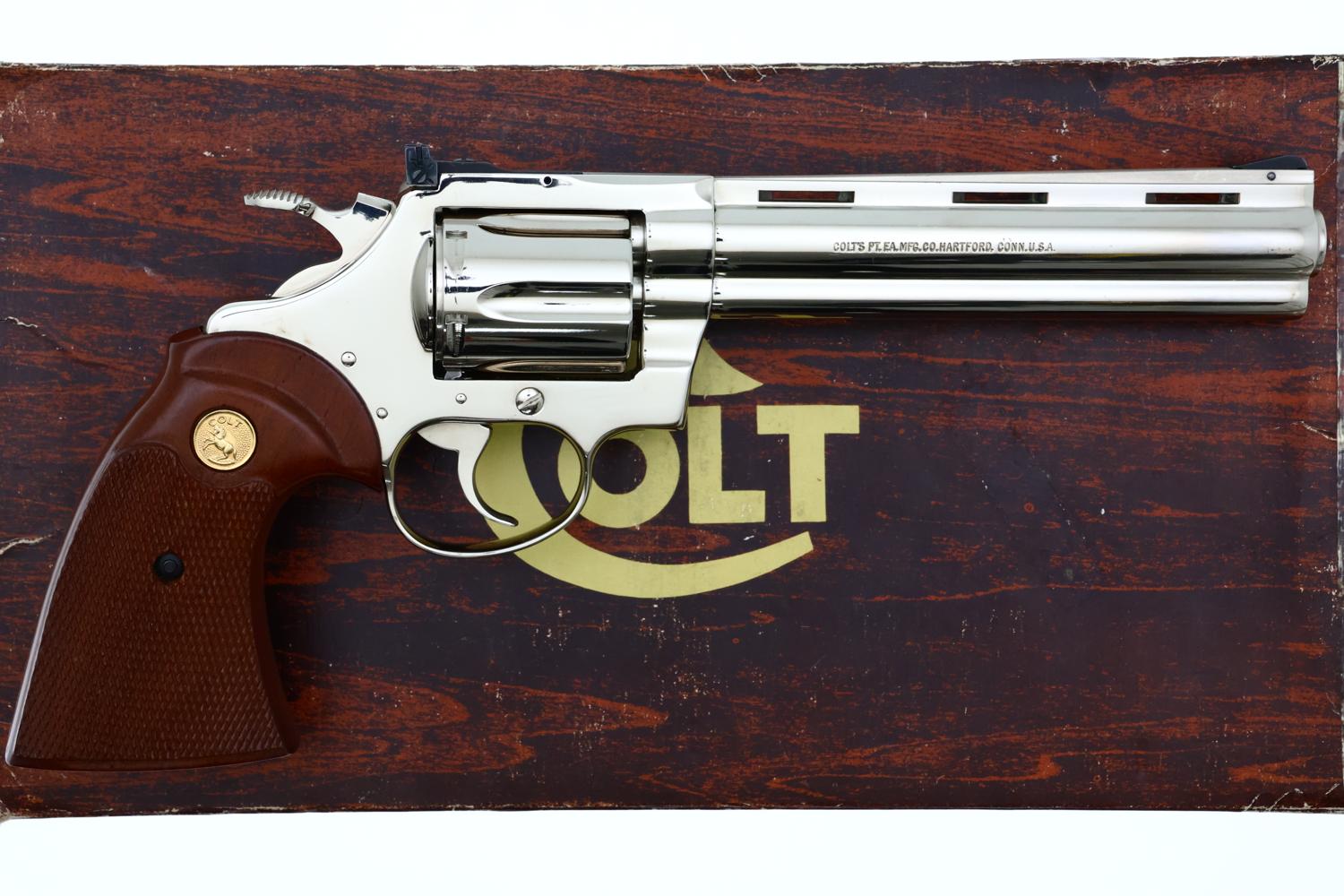 Colt Diamondback Revolver, 6" Nickle finish, .22LR, Boxed, R56816, FB02279 - Image 3