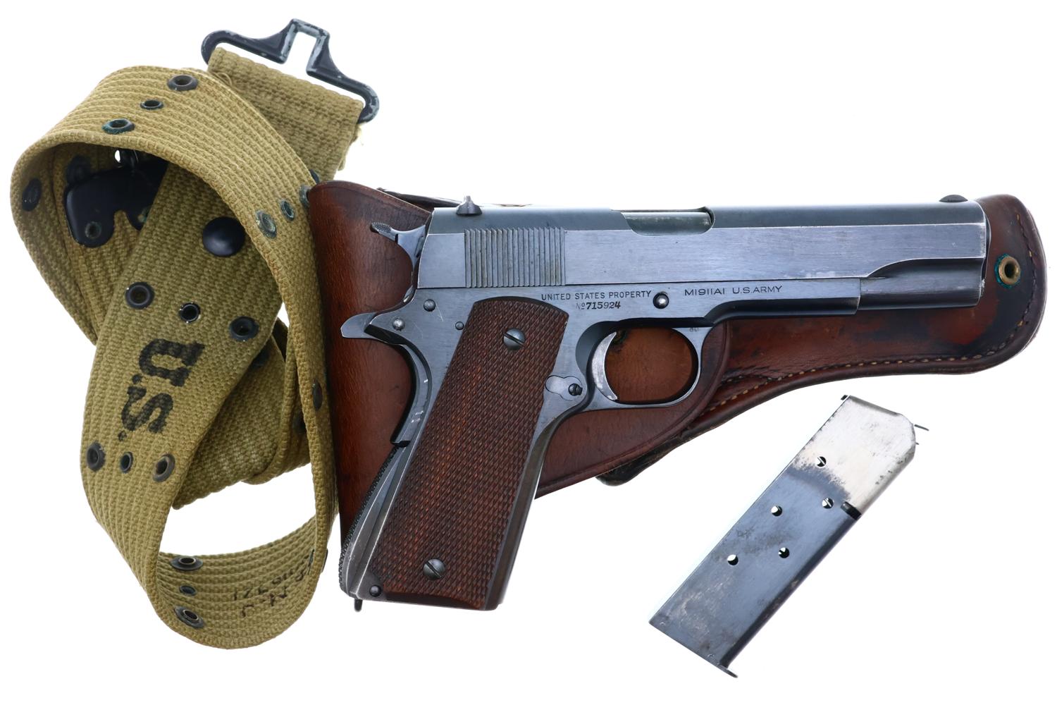 Colt 1911A1 Navy Pistol, Blued, Matching, from 1939, 715924, FB01515