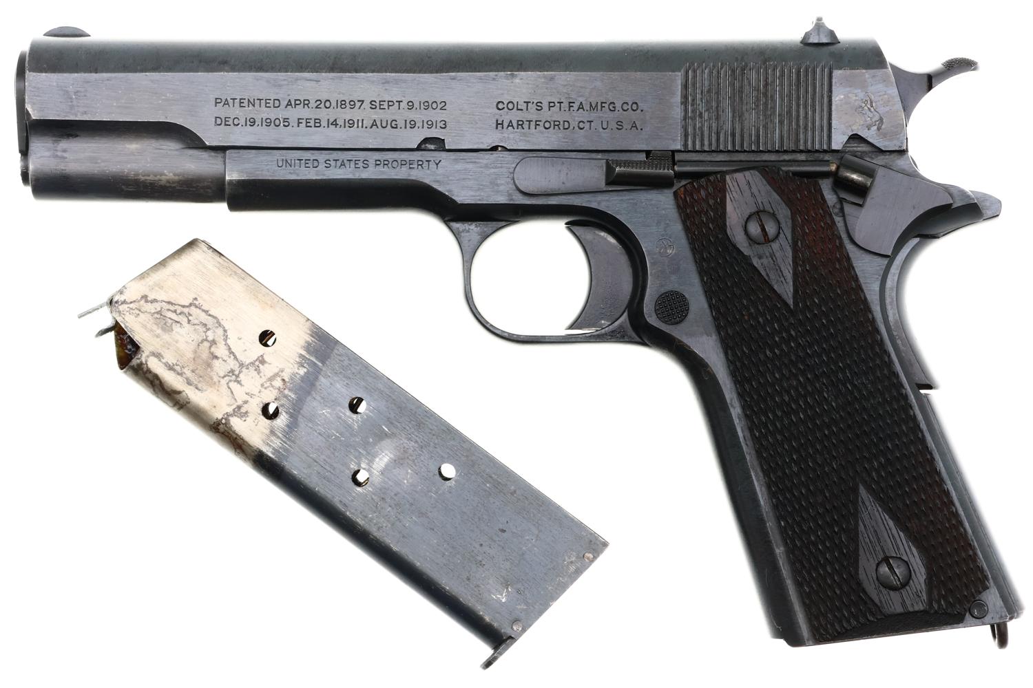 Colt 1911 US Military Pistol, WWI Navy Shipped, Rig, 233011, FB01628 - Image 4