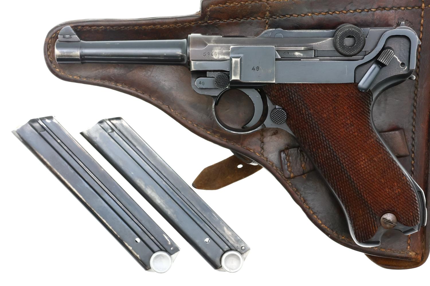 Mauser 1939 S/42 German Army WWII Luger Pistol, 5946o, FB01577